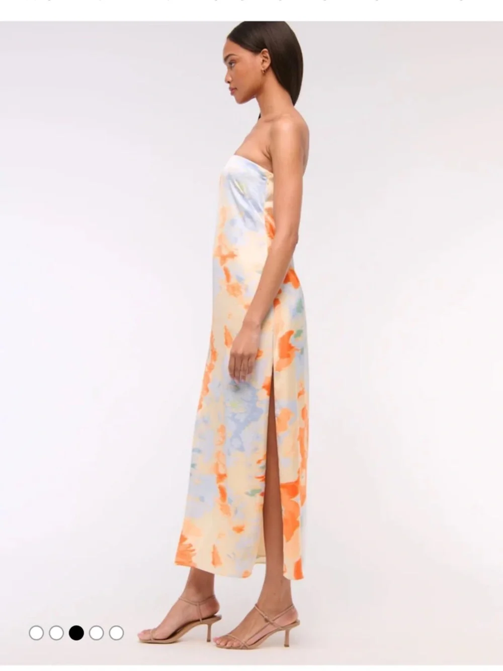 NWT Abercrombie & Fitch Blue Strapless Floral Maxi Dress Size S